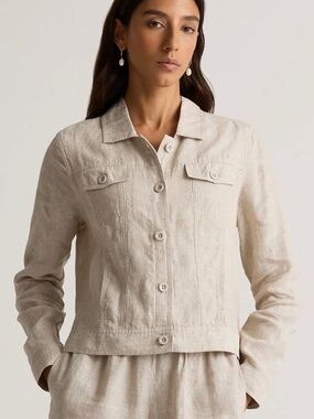 XS Quince 100% European Linen Flax Jacket NWT!